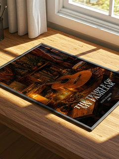 The Temple of My Familiar watercolour book poster framed on wall – literary fiction wall art