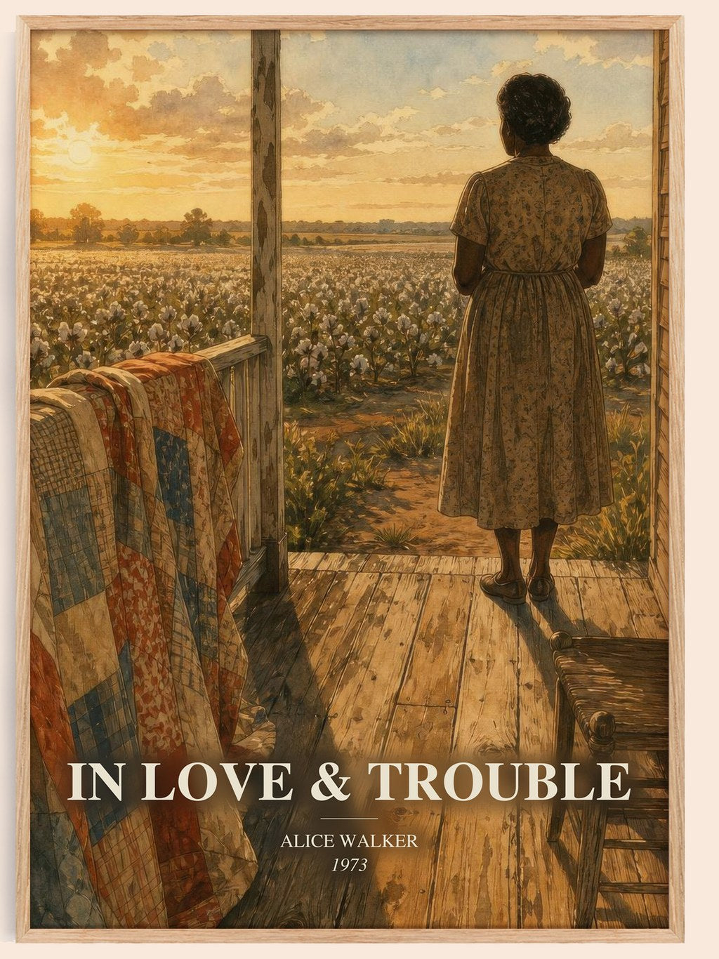 In love & trouble watercolour book poster by Alice Walker – framed literary art print
