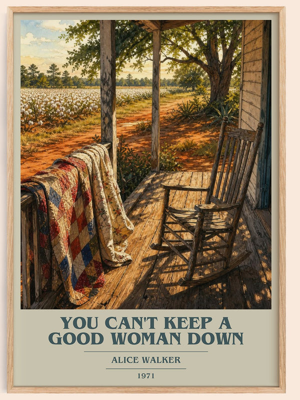 You Can't Keep a Good Woman Down book cover book poster by Alice Walker – framed literary art print