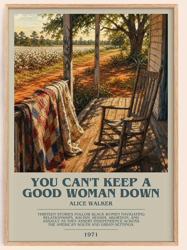You Can't Keep a Good Woman Down bookish book poster by Alice Walker – framed literary art print