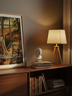 You Can't Keep a Good Woman Down watercolour print on bookshelf – Alice Walker fan gift