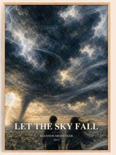 Let the Sky Fall watercolour book poster by Shannon Messenger – framed literary art print