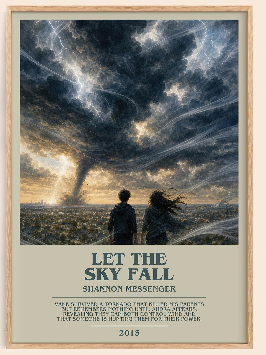 Let the Sky Fall bookish book poster by Shannon Messenger – framed literary art print