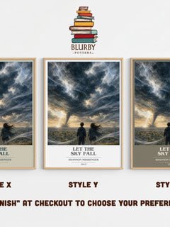 Let the Sky Fall book cover print in frame leaning in hallway – young adult wall art