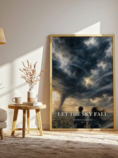 Let the Sky Fall watercolour print in frame leaning in hallway – young adult wall art