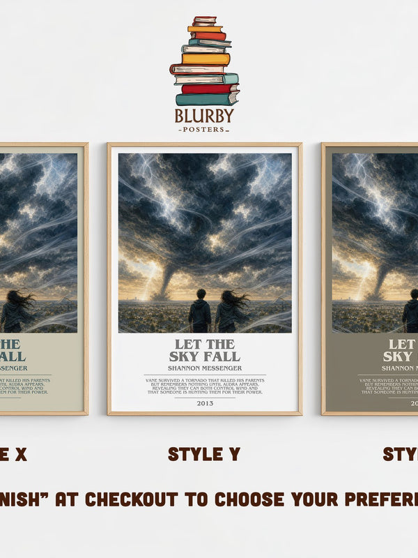 Let the Sky Fall bookish print in frame leaning in hallway – young adult wall art