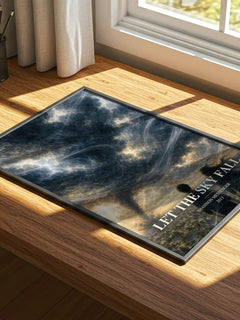 Let the Sky Fall watercolour book poster framed on wall – young adult wall art