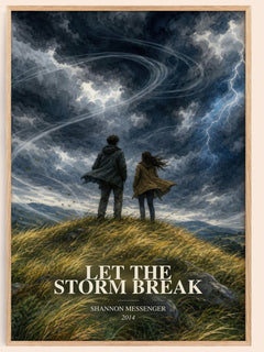 Let the Storm Break watercolour book poster by Shannon Messenger – framed literary art print