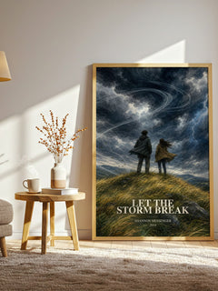 Let the Storm Break watercolour print in frame leaning in hallway – young adult wall art