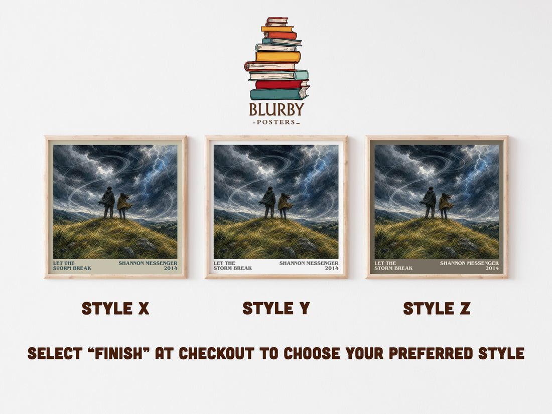 Let the Storm Break literary print in frame leaning in hallway – young adult wall art (mockup)