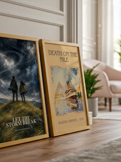 Let the Storm Break watercolour print framed by window – literary home decor
