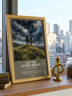 Let the Storm Break bookish print framed by window – literary home decor