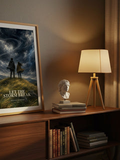 Let the Storm Break watercolour print on bookshelf – Shannon Messenger fan gift