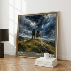 Let the Storm Break literary print framed by window – literary home decor