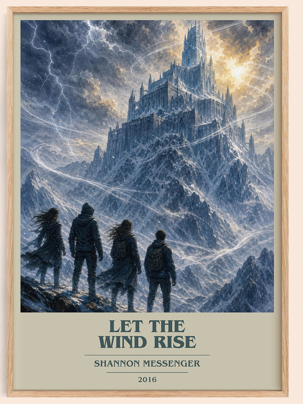Let the Wind Rise book cover book poster by Shannon Messenger – framed literary art print