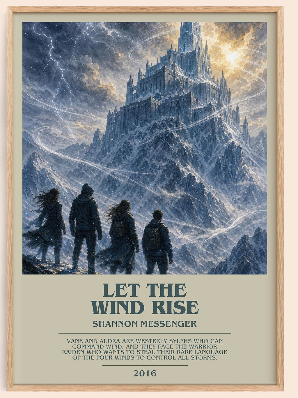Let the Wind Rise bookish book poster by Shannon Messenger – framed literary art print