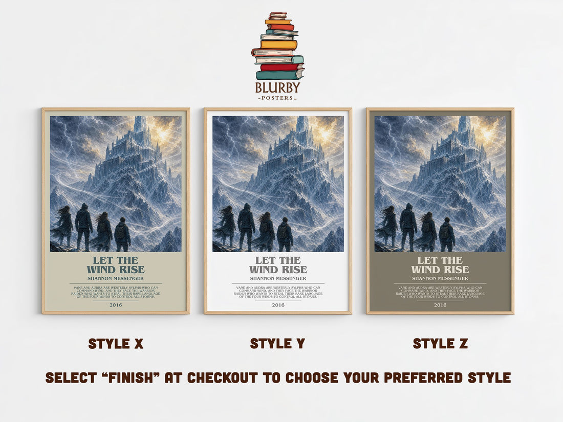 Let the Wind Rise bookish print in frame leaning in hallway – young adult wall art (mockup)