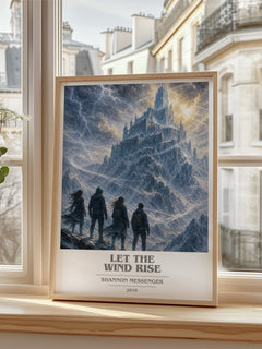 Let the Wind Rise book cover poster colour and style options – Shannon Messenger book art