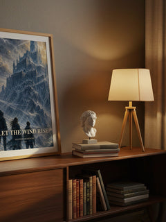Let the Wind Rise watercolour print on bookshelf – Shannon Messenger fan gift