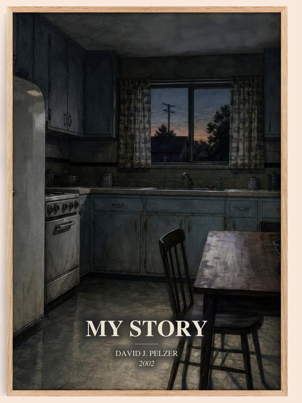 My story watercolour book poster by David J. Pelzer – framed literary art print