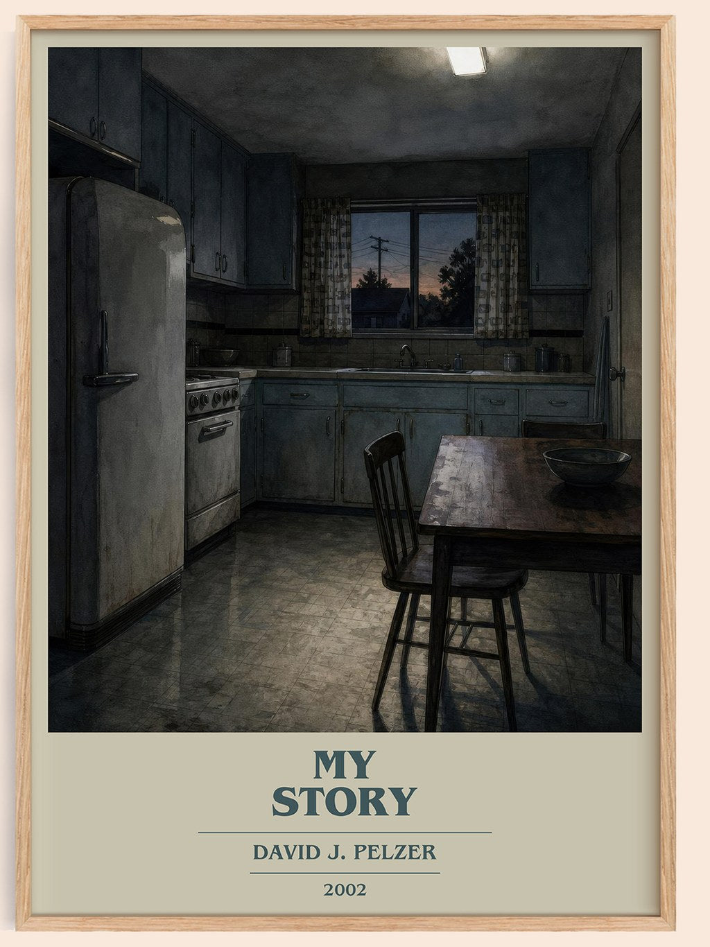 My story book cover book poster by David J. Pelzer – framed literary art print