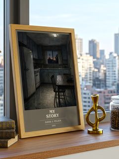 My story book cover print framed by window – literary home decor