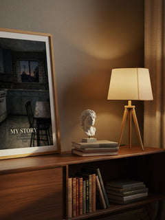 My story watercolour print on bookshelf – David J. Pelzer fan gift