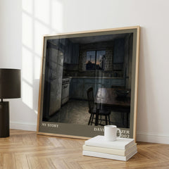 My story literary print framed by window – literary home decor