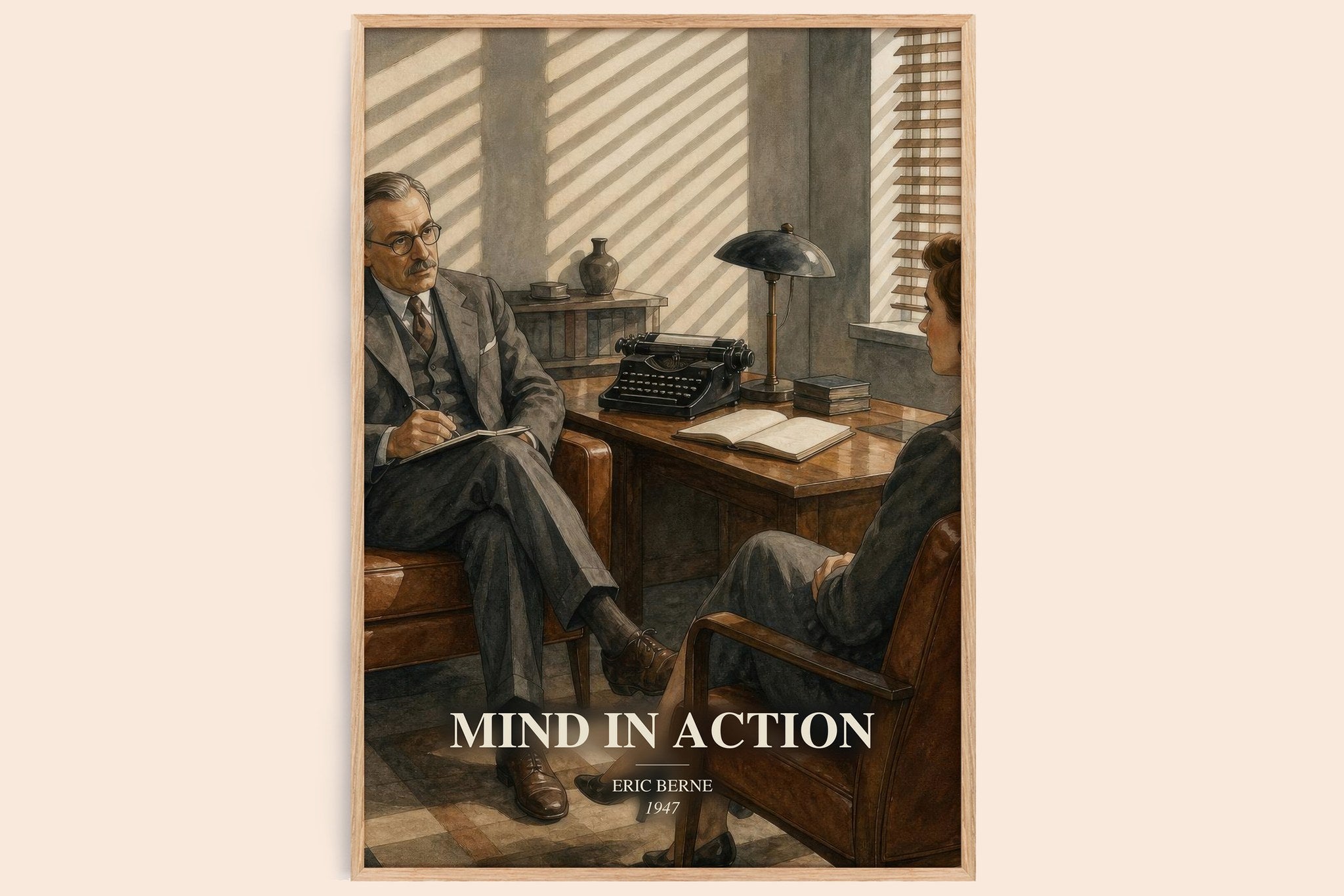 Mind in action Book Watercolour Illustration by Eric Berne