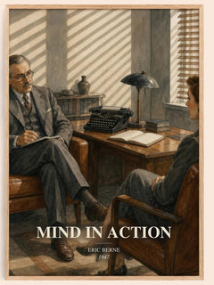 Mind in action watercolour book poster by Eric Berne – framed literary art print