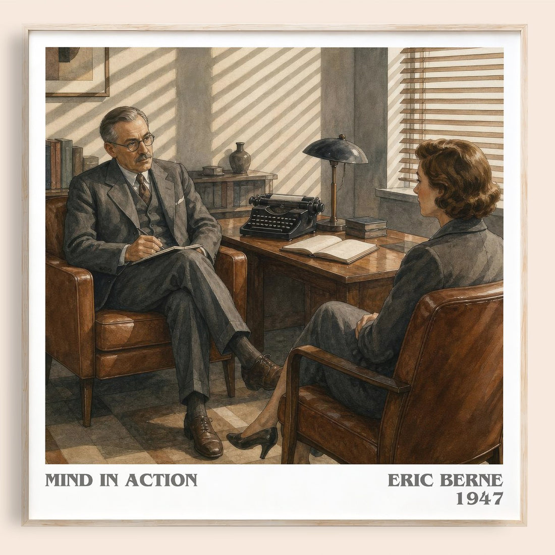 Mind in action literary book poster by Eric Berne – framed literary art print