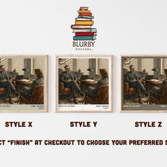 Mind in action literary print in frame leaning in hallway – non fiction wall art