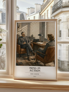 Mind in action book cover poster colour and style options – Eric Berne book art
