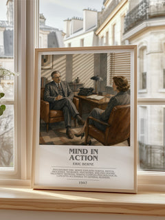 Mind in action Bookish Wall Art by Eric Berne – framed print by a bright window