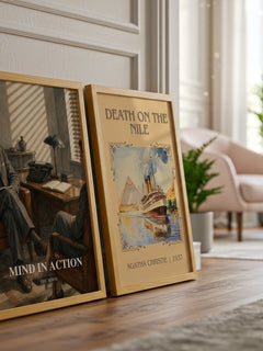 Mind in action watercolour print framed by window – literary home decor