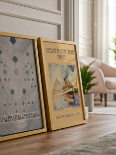 The structure and dynamics of organizations and groups watercolour print framed by window – literary home decor