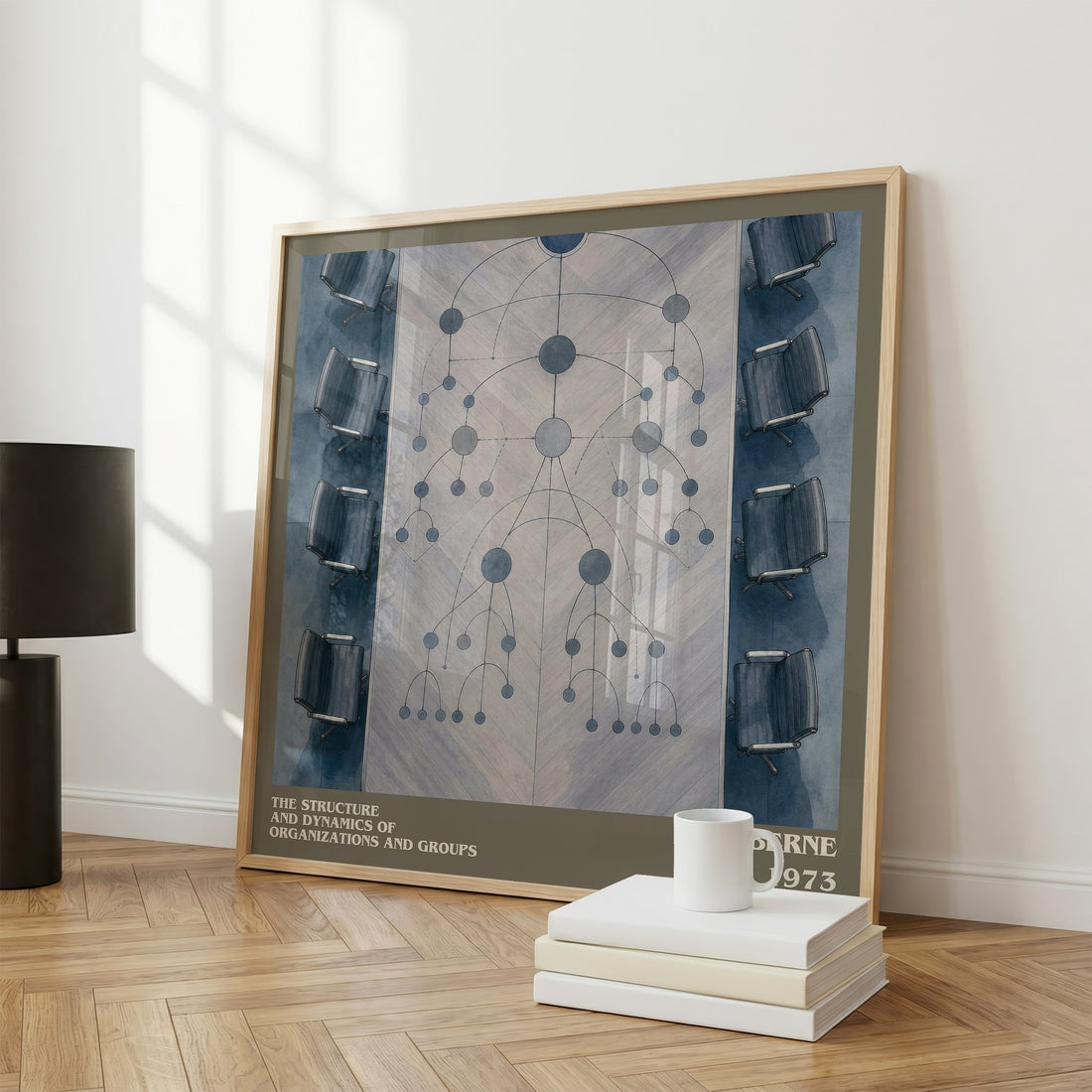 The structure and dynamics of organizations and groups literary print framed by window – literary home decor