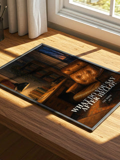 What Do You Say After Hello? watercolour book poster framed on wall – non fiction wall art