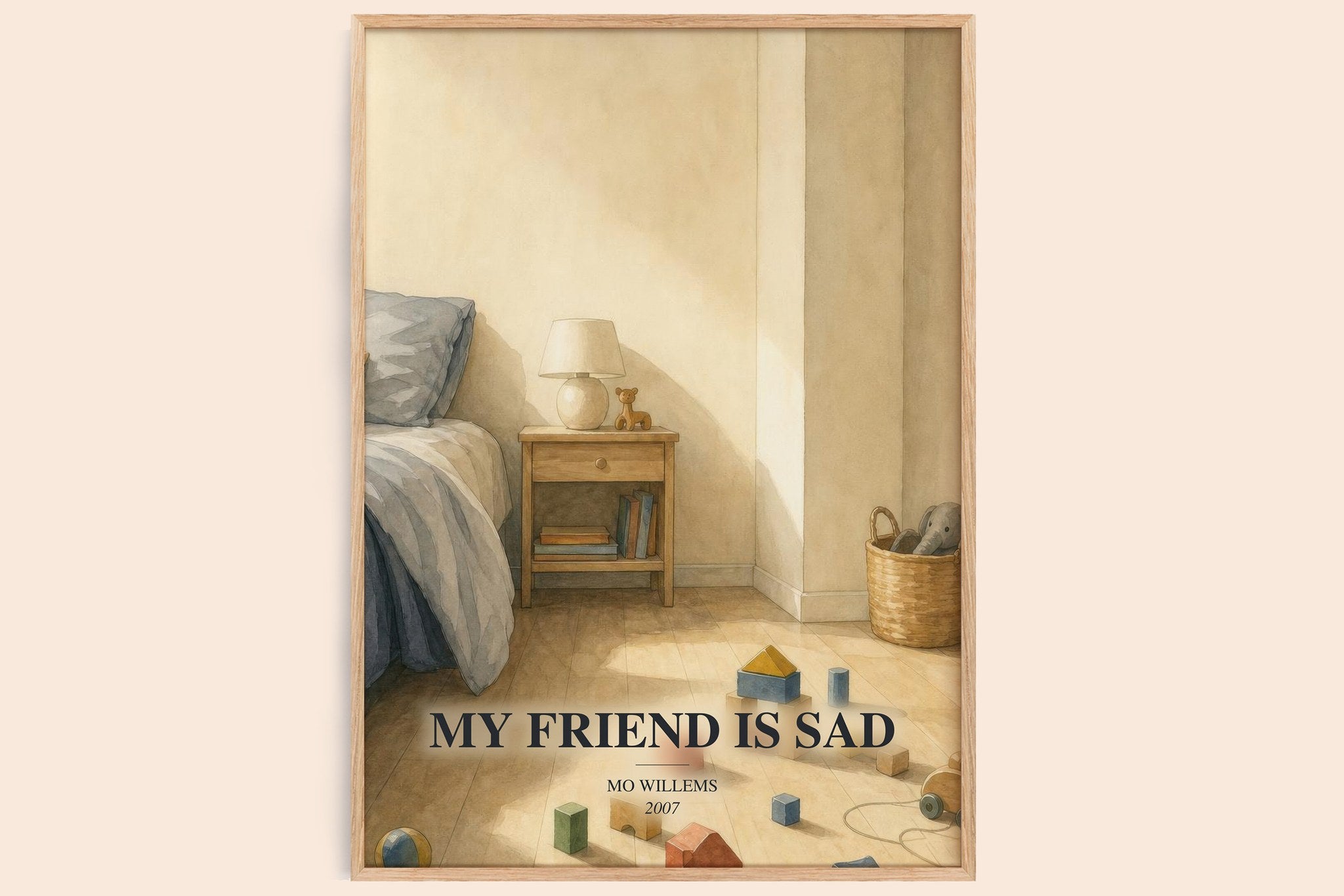 My Friend is Sad Book Watercolour Illustration by Mo Willems