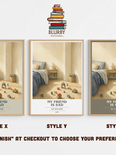 My Friend is Sad book cover print in frame leaning in hallway – childrens wall art