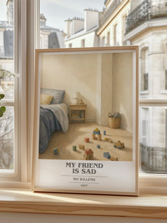 My Friend is Sad book cover poster colour and style options – Mo Willems book art