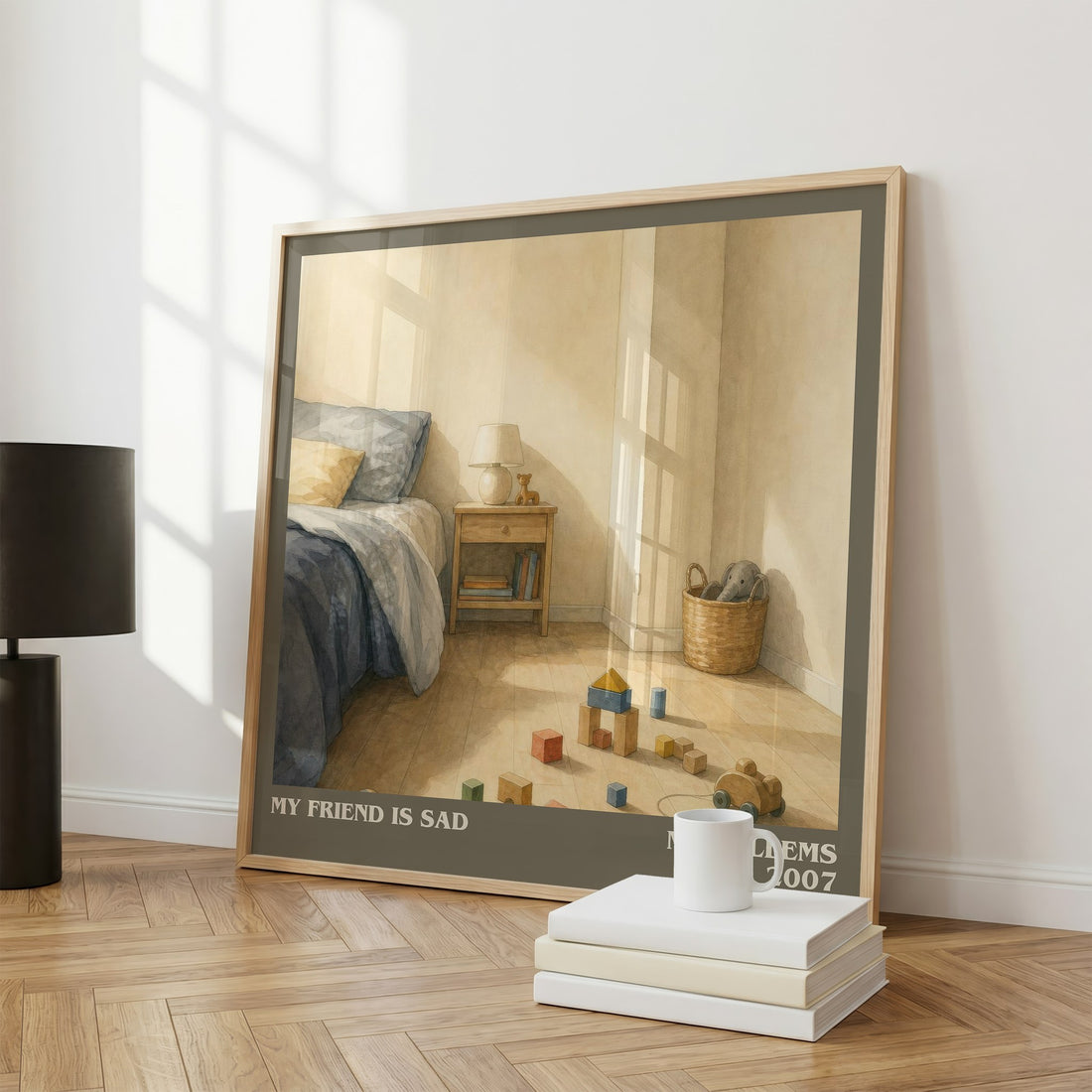 My Friend is Sad literary print framed by window – literary home decor
