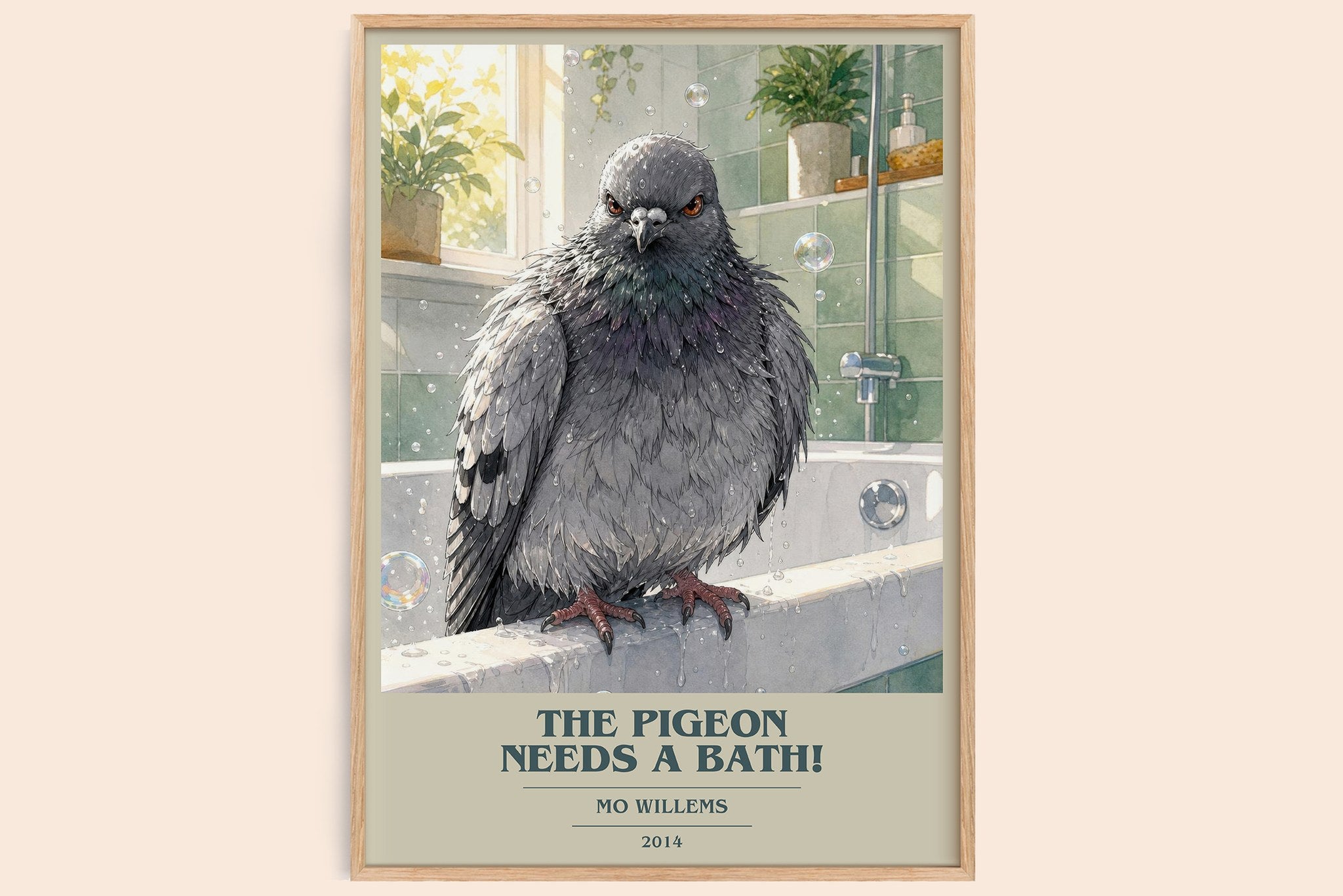The Pigeon Needs a Bath! Book Cover Poster by Mo Willems