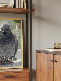 The Pigeon Needs a Bath! book watercolour illustration paper finish options – matte satin gloss