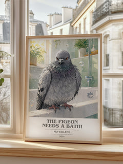 The Pigeon Needs a Bath! book cover poster colour and style options – Mo Willems book art