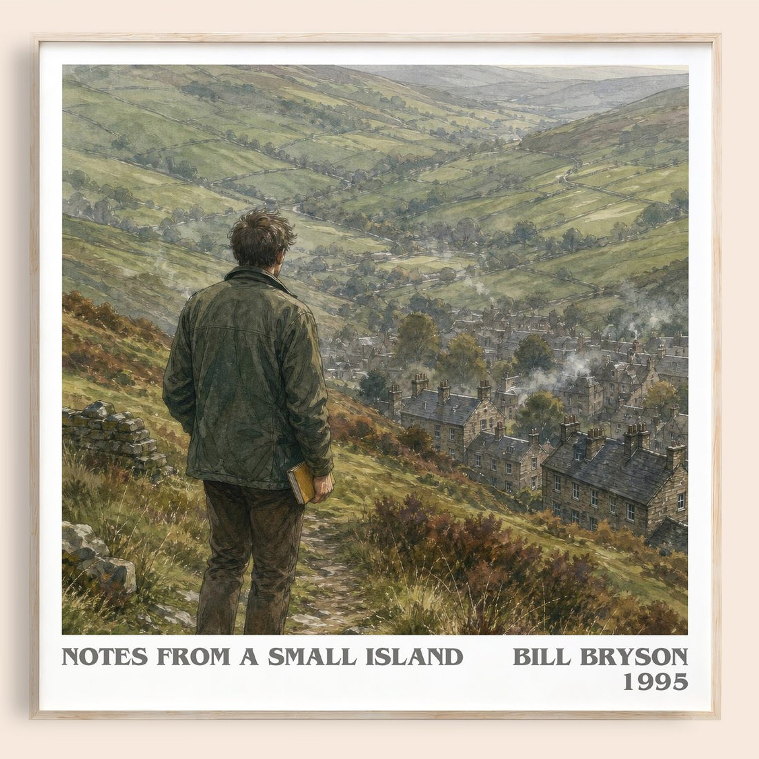 Notes from a small island literary book poster by Bill Bryson – framed literary art print