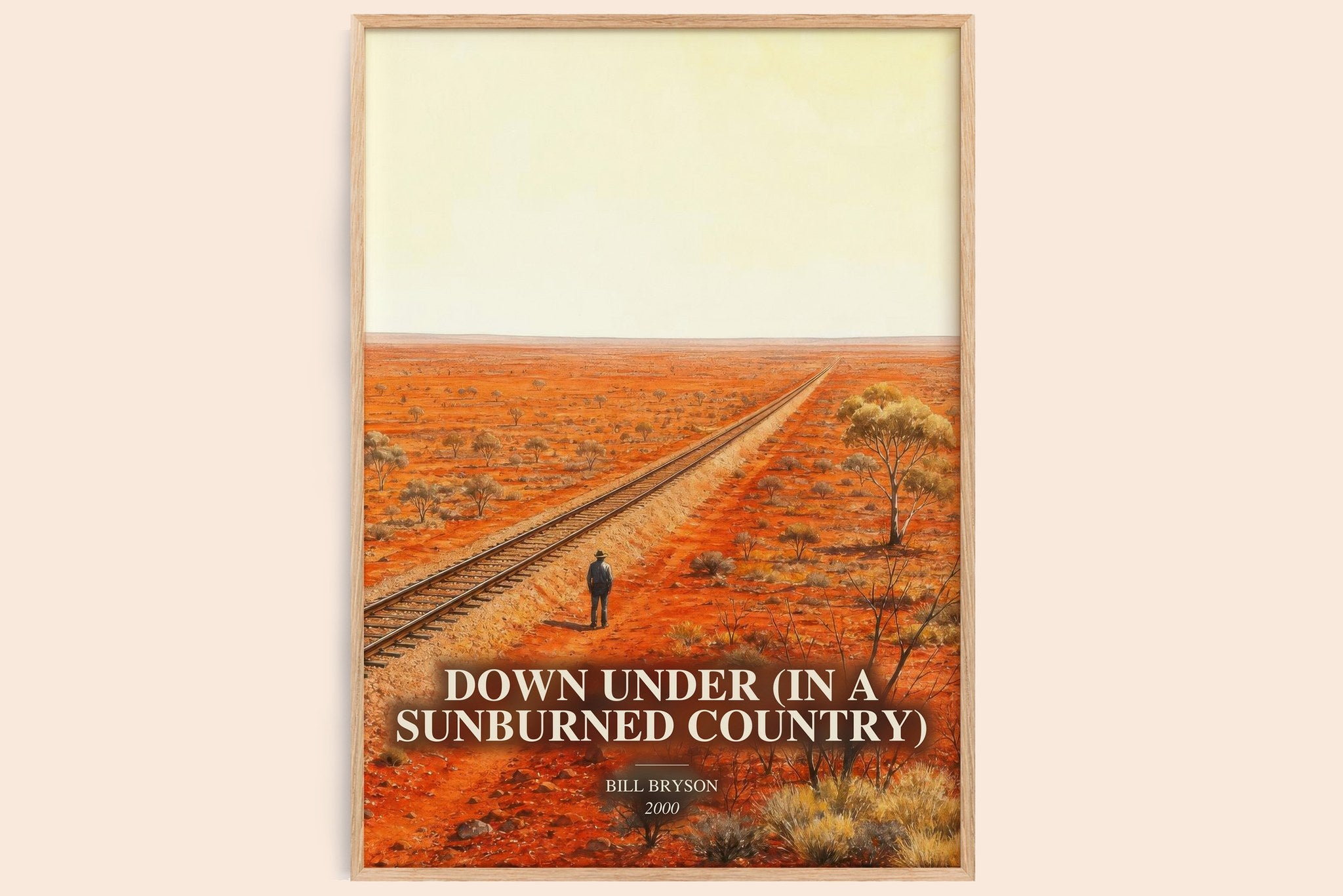 Down Under (In a Sunburned Country) Book Watercolour Illustration by Bill Bryson