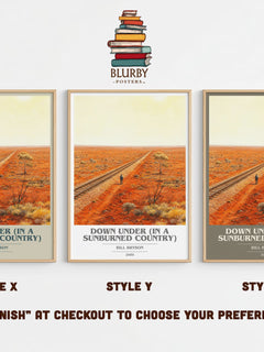 Down Under (In a Sunburned Country) book cover print in frame leaning in hallway – non fiction wall art