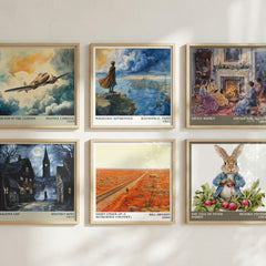 Down Under (In a Sunburned Country) Literary Art Print by Bill Bryson – square print in a six-frame gallery wall