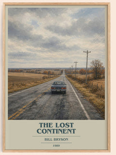 The Lost Continent book cover book poster by Bill Bryson – framed literary art print